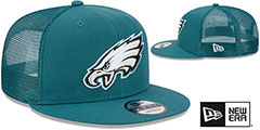 Eagles TEAM-BASIC TRUCKER SNAPBACK Green Hat by New Era - 2nd View