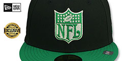 Eagles THROWBACK NFL SHIELD-BASIC Black-Green Fitted Hat by New Era - 2nd View