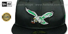 Eagles THROWBACK SATIN BASIC Black Fitted Hat by New Era - 2nd View