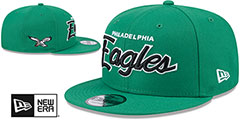 Eagles THROWBACK TEAM-SCRIPT SNAPBACK Kelly Hat by New Era - 2nd View