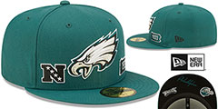 Eagles TRIPLE THREAT IDENTITY Green Fitted Hat by New Era - 2nd View