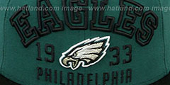 Eagles WORD-KNOCK Green-Black Fitted Hat by New Era - 2nd View