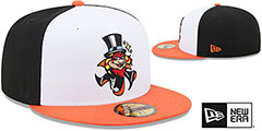 Empire 66ers MILB MARVEL DEFENDERS White-Black-Orange Fitted Hat by New Era - 2nd View