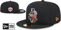 Empire 66ers MILB MARVEL DEFENDERS SIDE-PATCH Black Fitted Hat by New Era - 2nd View