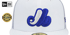 Expos BATTING PRACTICE TRUCKER White Fitted Hat by New Era - 2nd View