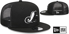 Expos COOP TEAM-BASIC TRUCKER SNAPBACK Black-White Hat by New Era - 2nd View