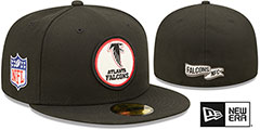 Falcons 2022 NFL THROWBACK SIDELINE Black Fitted Hat by New Era - 2nd View