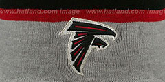 Falcons GREY STRIPETOP Knit Beanie Hat by New Era - 2nd View