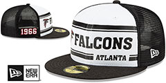 Falcons SIDELINE 100 TRUCKER White-Black Fitted Hat by New Era - 2nd View