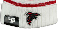 Falcons SNOWFALL STRIPE Knit Beanie Hat by New Era - 2nd View