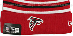 Falcons STRIPEOUT Knit Beanie Hat by New Era - 2nd View