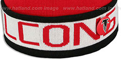 Falcons THE-BUTTON Knit Beanie Hat by Michell and Ness - 2nd View