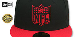 Falcons THROWBACK NFL SHIELD-BASIC Black-Red Fitted Hat by New Era - 2nd View