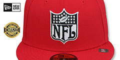 Falcons THROWBACK NFL SHIELD-BASIC Red Fitted Hat by New Era - 2nd View