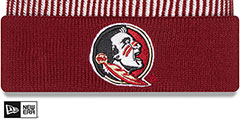 Florida State STRIPED Knit Beanie Hat by New Era - 2nd View