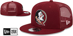 Florida State TEAM-BASIC TRUCKER SNAPBACK Burgundy Hat by New Era - 2nd View