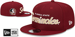 Florida State TEAM-SCRIPT SNAPBACK Burgundy Hat by New Era - 2nd View