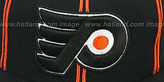 Flyers XL-LOGO SOUTACHE SNAPBACK Black Adjustable Hat by Mitchell and Ness - 2nd View