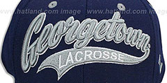 Georgetown SWOOP LACROSSE Navy Fitted Hat by Zephyr - 2nd View