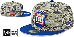 Giants 2023 SALUTE-TO-SERVICE SNAPBACK Camo-Royal Hat by New Era - 2nd View