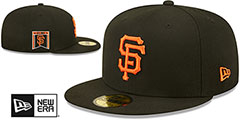 Giants BANNER SIDE-PATCH Black Fitted Hat by New Era - 2nd View