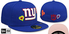 Giants CHAIN STITCH HEARTS Royal Fitted Hat by New Era - 2nd View