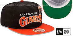 Giants HERITAGE PIN CORD SNAPBACK Black-Orange Hat by New Era - 2nd View