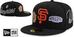 Giants HISTORIC CHAMPIONS Black Fitted Hat by New Era - 2nd View