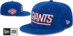 Giants OLD SCHOOL CORDUROY SIDE-PATCH Royal Fitted Hat by New Era - 2nd View