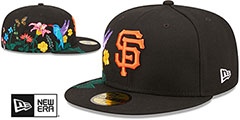 Giants SIDE-BLOOM Black Fitted Hat by New Era - 2nd View