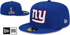 Giants SUPER BOWL XLVI SIDE-PATCH Royal Fitted Hat by New Era - 2nd View