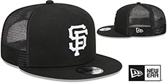 Giants TEAM-BASIC TRUCKER SNAPBACK Black-White Hat by New Era - 2nd View