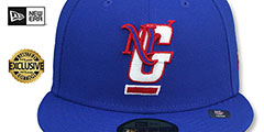 Giants THROWBACK NFL LIGATURE Royal Fitted Hat by New Era - 2nd View