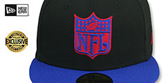 Giants THROWBACK NFL SHIELD-BASIC Black-Royal Fitted Hat by New Era - 2nd View