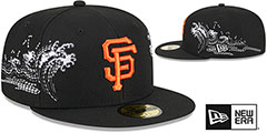 Giants TONAL WAVE Black Fitted Hat by New Era - 2nd View