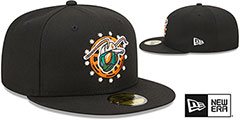 Grasshoppers MILB MARVEL DEFENDERS Black Fitted Hat by New Era - 2nd View