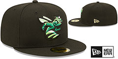 GreenJackets MILB ONFIELD ALT 2 Black Fitted Hat by New Era - 2nd View