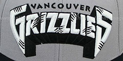 Grizzlies 2T XL-WORDMARK Grey-Black Fitted Hat by Mitchell and Ness - 2nd View