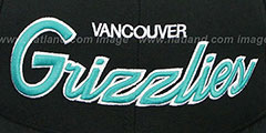 Grizzlies CLASSIC-SCRIPT Black Fitted Hat by Mitchell and Ness - 2nd View