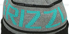 Grizzlies HIGH-5 CIRCLE BEANIE Grey-Black by Mitchell and Ness - 2nd View