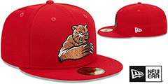 Grizzlies MILB MARVEL DEFENDERS Red Fitted Hat by New Era - 2nd View