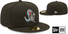 Hammerheads MILB ONFIELD HOME Black Fitted Hat by New Era - 2nd View