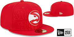 Hawks 2023 NBA DRAFT Red Fitted Hat by New Era - 2nd View