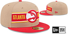 Hawks 2024 NBA DRAFT Camel-Red Fitted Hat by New Era - 2nd View