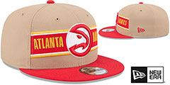 Hawks 2024 NBA DRAFT SNAPBACK Camel-Red Hat by New Era - 2nd View