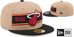 Heat 2024 NBA DRAFT Camel-Black Fitted Hat by New Era - 2nd View