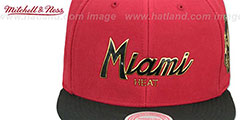 Heat CITY CHAMPS SCRIPT SNAPBACK Cardinal-Black Hat by Mitchell and Ness - 2nd View