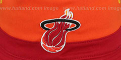 Heat COLOR-BLOCK BUCKET White-Orange-Red Hat by Mitchell and Ness - 2nd View