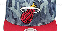 Heat DENIM-CAMO SNAPBACK Blue Hat by Mitchell and Ness - 2nd View