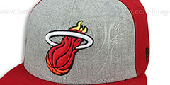 Heat HEATHER-REFLECT SNAPBACK Grey-Red Hat by New Era - 2nd View